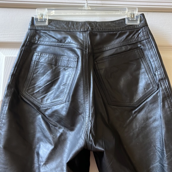 Vintage 100% Genuine Leather Pants, Black, Size 9/10. - Picture 5 of 7